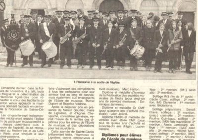 Article Sainte Cécile 14.11.1999