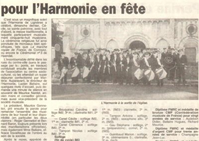 Article Sainte Cécile 15.11.1998